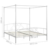 Canopy Bed Frame without Mattress White Metal 200x200 cm 284432