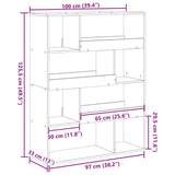 Bookcase Brown Oak 100x33x125.5 cm Engineered Wood 3309336