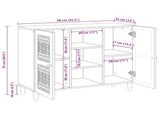 Sideboard Bleached White 90 x 33 x 75 cm Solid Mango Wood 4018144