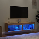 TV Cabinets with LED Lights 2 pcs Sonoma Oak 60x30x30 cm 837132