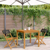 Bistro Chair Set of 2 Black Solid acacia wood, poly rattan 367675