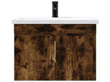 Bathroom Vanity Unit with Tap Smoked Oak 61 x 40 x 74.5 cm 889541