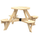 Picnic Table for 4 Kids with Umbrella Round Solid Wood Fir 3281621