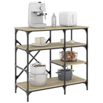 ZNTS Baker's Rack Sonoma Oak 90x40x84 cm Engineered Wood and Metal 845422