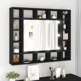 LED Mirror Cabinet Black 91x15x76.5 cm 833496