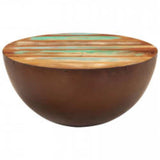 ZNTS Coffee Table Bowl-shaped with Steel Base Solid Reclaimed Wood 241648