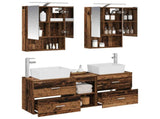 Bathroom Furniture Set 5 pcs Old Wood Engineered Wood and Glass 3406845