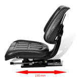 210156 Tractor Seat with Backrest Black