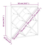 ZNTS Wine Cabinet White 62x25x62 cm Solid Wood Pine 821543