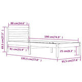 Bed Frame without Mattress 90x190cm Single 810395