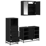 Bathroom Furniture Set 3 pcs Black Oak Engineered Wood 3402526