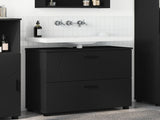 Bathroom Cabinet with Drawer with Door Black 76.5 x 35 x 64 cm 883295