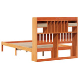 Bookcase Bed without Mattress Wax Brown 135x190 cm Double Solid Wood Pine 3321639