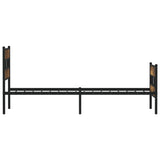 Metal Bed Frame without Mattress Smoked Oak 100x200 cm 4017066