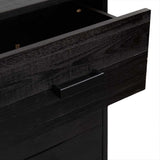 Chest of Drawers Black 42x35x110 cm Solid Pinewood 349928