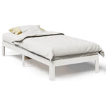 ZNTS Bed Frame without Mattress White 90x200 cm Solid Wood Pine 859221