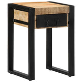 ZNTS Side Table 35x35x50 cm Solid Rough Wood Mango 4015943