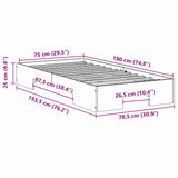 Bed Frame White 75 x 190 cm 873056