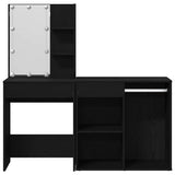 LED Dressing Table Set with Drawer Black Oak 140 x 40 x 140 cm 3333045
