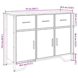 Sideboard Smoked Oak 97x32.5x74.5 cm Engineered Wood 848561