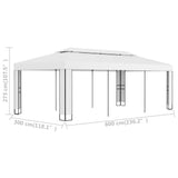 Gazebo with Double Roof 3x6 m White 47951