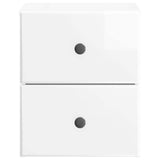 Wall-Mounted Bedside Cabinet High Gloss White 34.5 x 33 x 40 cm 899153