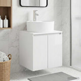 Wall-Mounted Sink Vanity High Gloss White 49.5 x 44.5 x 65 cm 890436