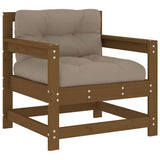 Garden Chairs with Cushions 2 pcs Honey Brown Solid Wood Pine 825565