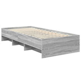 Bed Frame Grey Sonoma 90 x 200 cm Engineered Wood 3408891