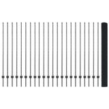 Welded Wire Fence with Post 50 x 1.5 m PVC-Coated Steel 3336645