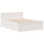 Bookcase Bed without Mattress White 150x200 cm King Solid Wood Pine 3308919