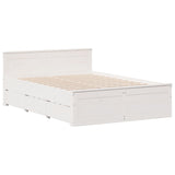 Bookcase Bed without Mattress White 150x200 cm King Solid Wood Pine 3308919