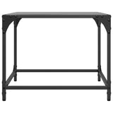 ZNTS Coffee Tables with Black Glass Top 2 pcs 50x50x40 cm Steel 845969