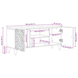 TV Cabinet Brown 105 x 33.5 x 46 cm Solid Mango Wood 4018332