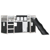 Bunk Bed without Mattress with Slide White and Black 80x200 cm 3284119