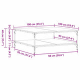 Coffee Table Artisan oak 100 x 100 x 40 cm Engineered Wood 883501