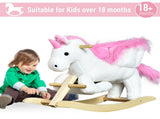 Kids Rocking Horse Unicorn Wooden Plush Ride On Chair Toy with Music 1.5-3 Years T3398P347997