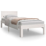 ZNTS Bed Frame without Mattress White 75x190cm Small Single 810456
