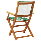 Folding Garden Chairs 4 pcs Green Fabric and Solid Wood 3214586