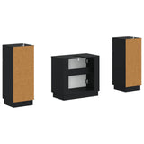2 Piece Bathroom Cabinet Set HOORN Black Engineered Wood 3418036