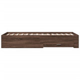 Bed Frame with Drawers without Mattress Brown Oak 100x200 cm 3280425