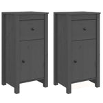 Sideboards 2 pcs Grey 40x35x80 cm Solid Wood Pine 813759