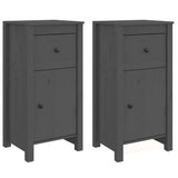 Sideboards 2 pcs Grey 40x35x80 cm Solid Wood Pine 813759