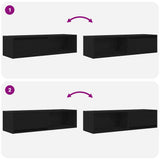 TV Cabinets 2 pcs Black Oak 100x31x25.5 cm Engineered Wood 861475