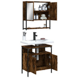 2 Piece Bathroom Furniture Set Smoked Oak Engineered Wood 3214657