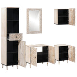 Bathroom Furniture Set with Drawer 5 pcs White Solid Mango Wood 3310117