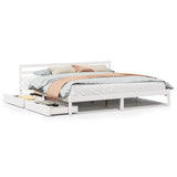 Bed Frame without Mattress White 200x200 cm Solid Wood Pine 3301549