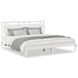 Extra Long Bed Frame without Mattress White 180x220 cm Solid Wood 3309206