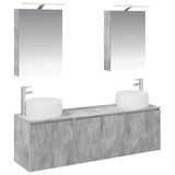 Bathroom Cabinet Set 5 pcs Concrete Grey Engineered Wood 3406514