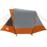 Family Tent Cabin 6-Person Grey and Orange Waterproof 4100669